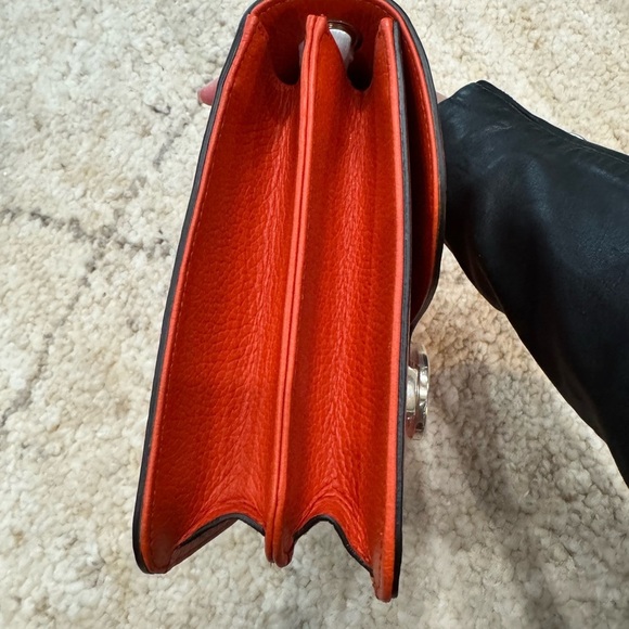 Gucci Orange Crossbody Bag with Silver Chain - Picture 8 of 12